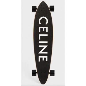 Celine Black White Logo Print Wood Longboard Long Board Skateboard Deck RARE
